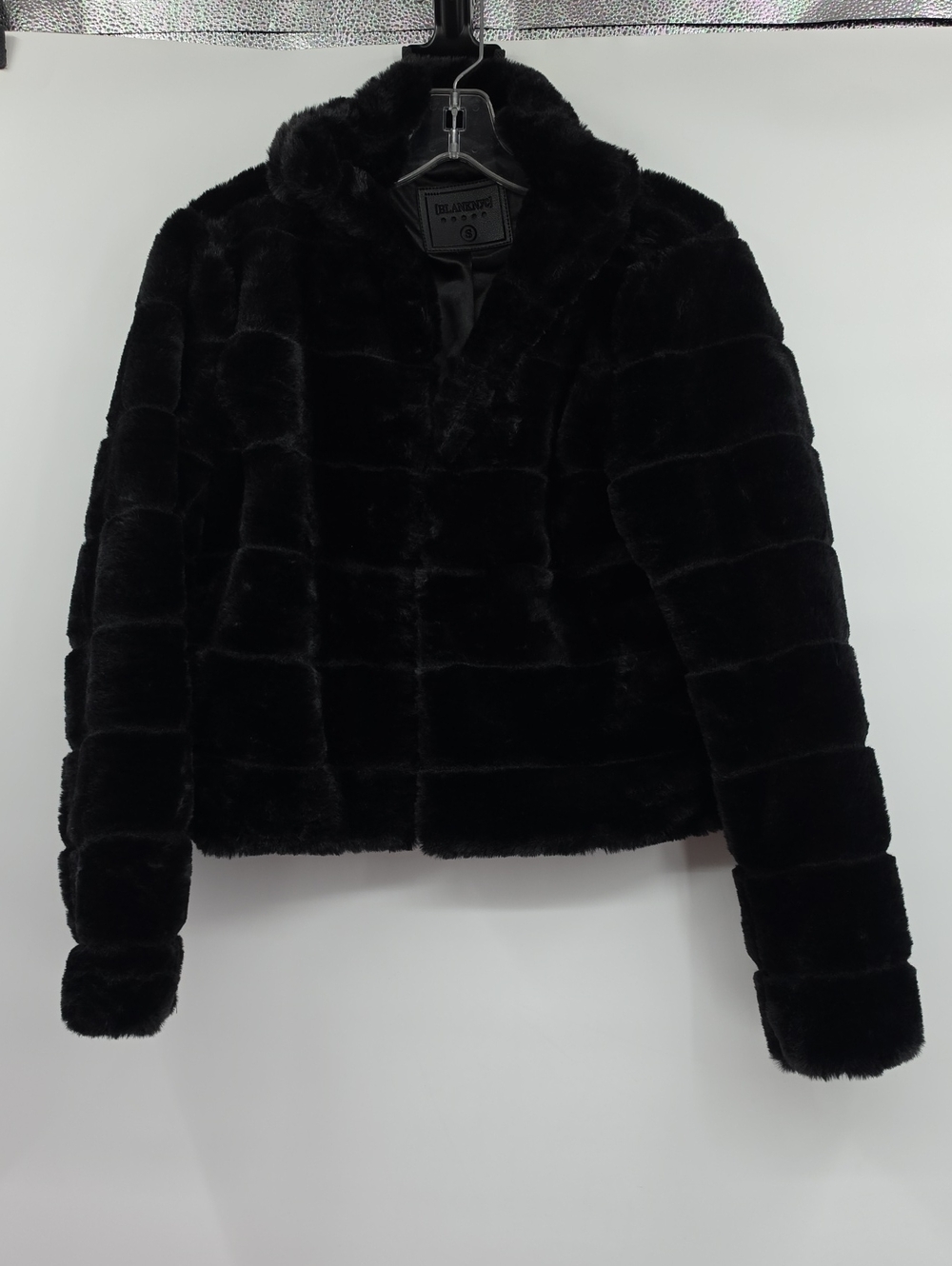 Blank NYC Black Faux Fur Teddy Jacket Coat Women's Size S